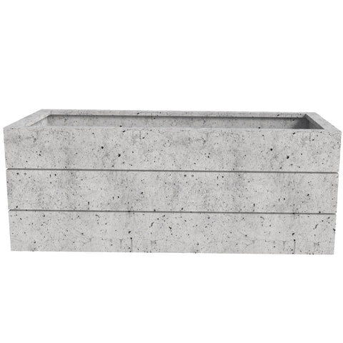 Oasis Rectangular Fiberstone and Clay Planter for Indoor and Outdoor with Drainage Holes