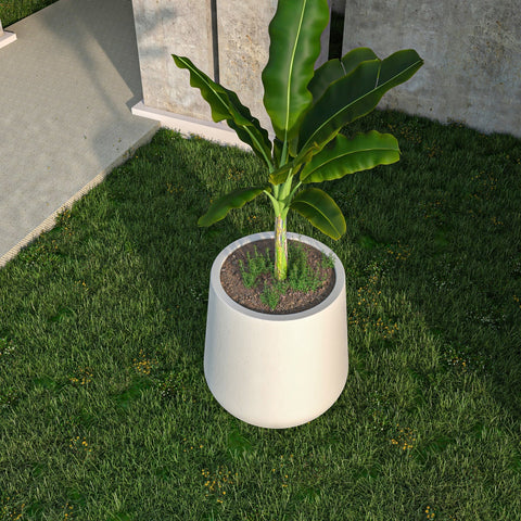 Orchid Modern Tapered Round Planter Pot in Fiberstone and Clay Weather Resistant Design