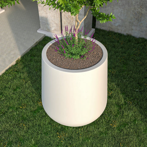 Orchid Modern Tapered Round Planter Pot in Fiberstone and Clay Weather Resistant Design