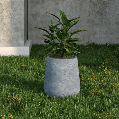 Orchid Modern Tapered Round Planter Pot in Fiberstone and Clay Weather Resistant Design