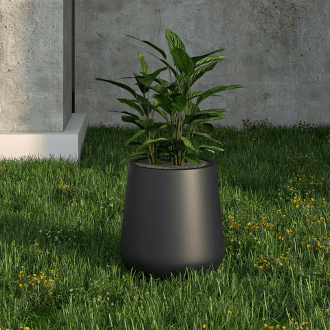 Orchid Modern Tapered Round Planter Pot in Fiberstone and Clay Weather Resistant Design