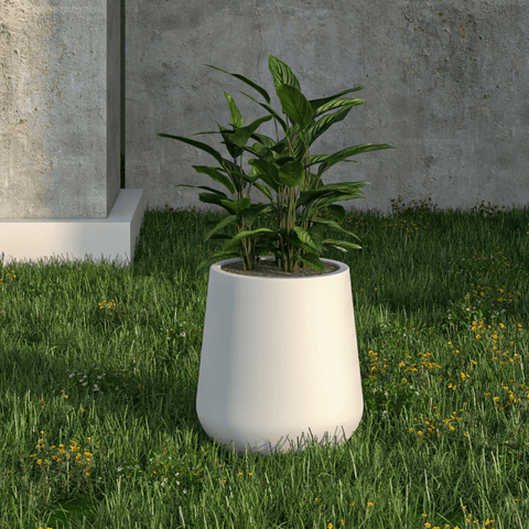 Orchid Modern Tapered Round Planter Pot in Fiberstone and Clay Weather Resistant Design