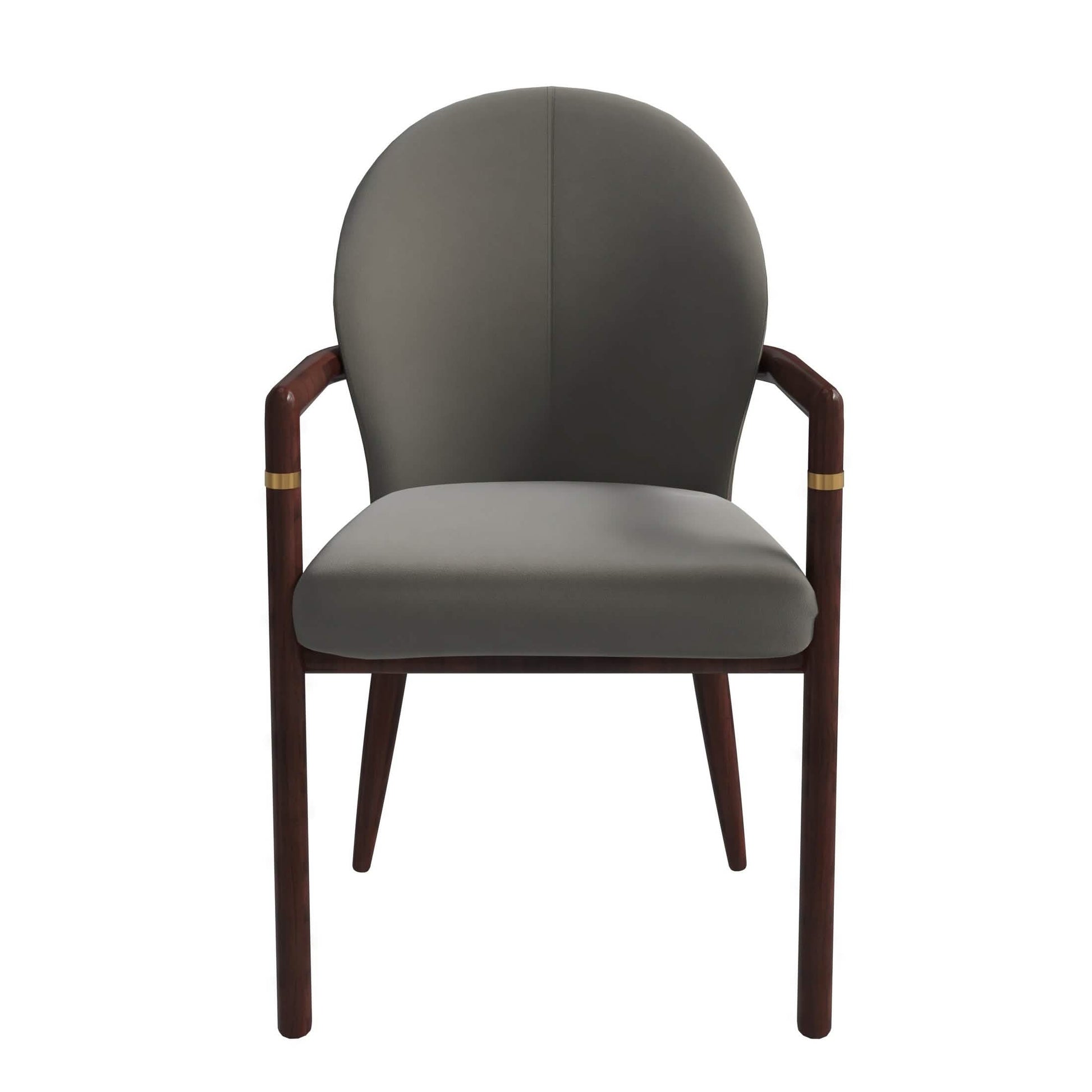 Opaline Dining Chair in Velvet or Leather Upholstery with Rubberwood Frame with Gold Accents