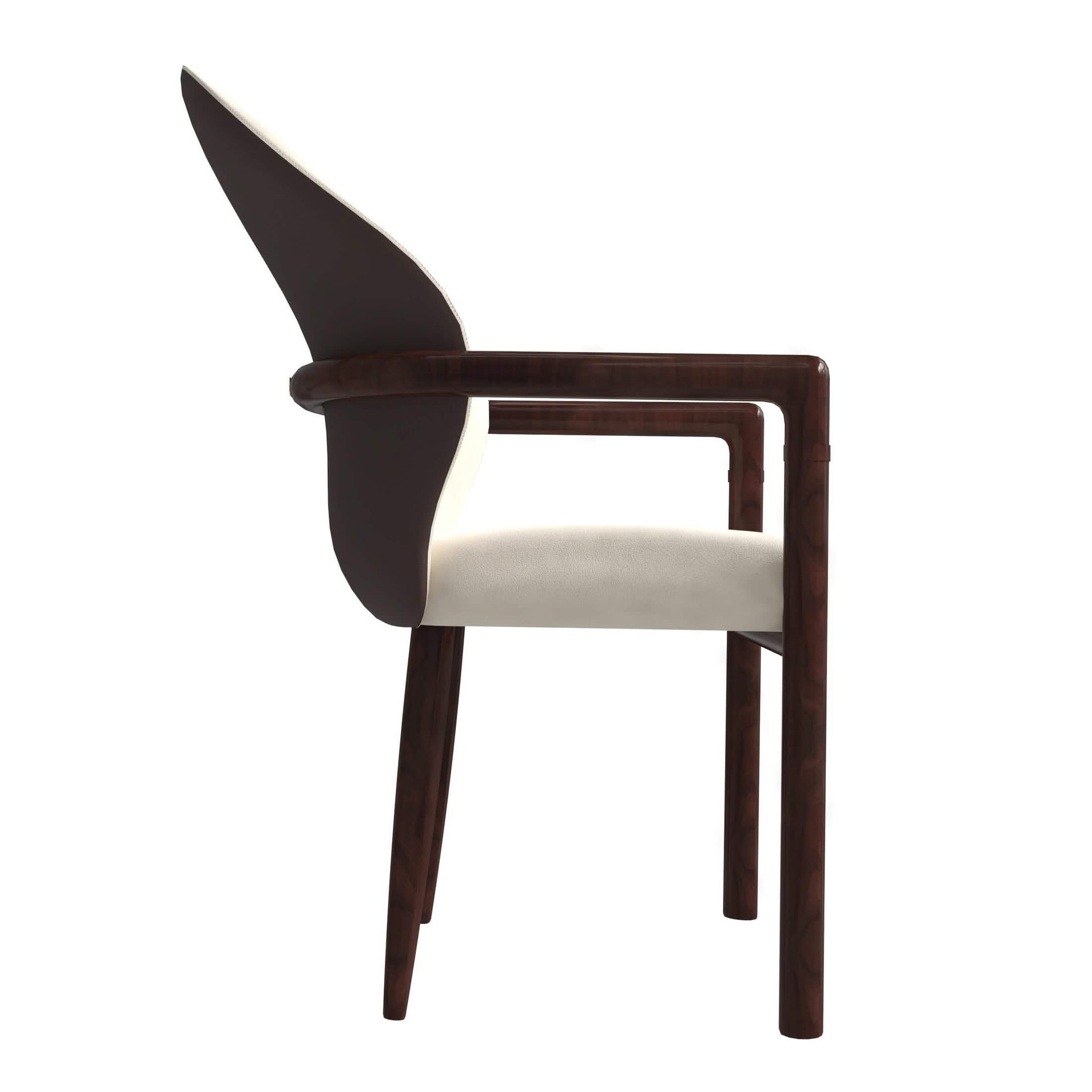 Opaline Dining Chair in Velvet or Leather Upholstery with Rubberwood Frame with Gold Accents