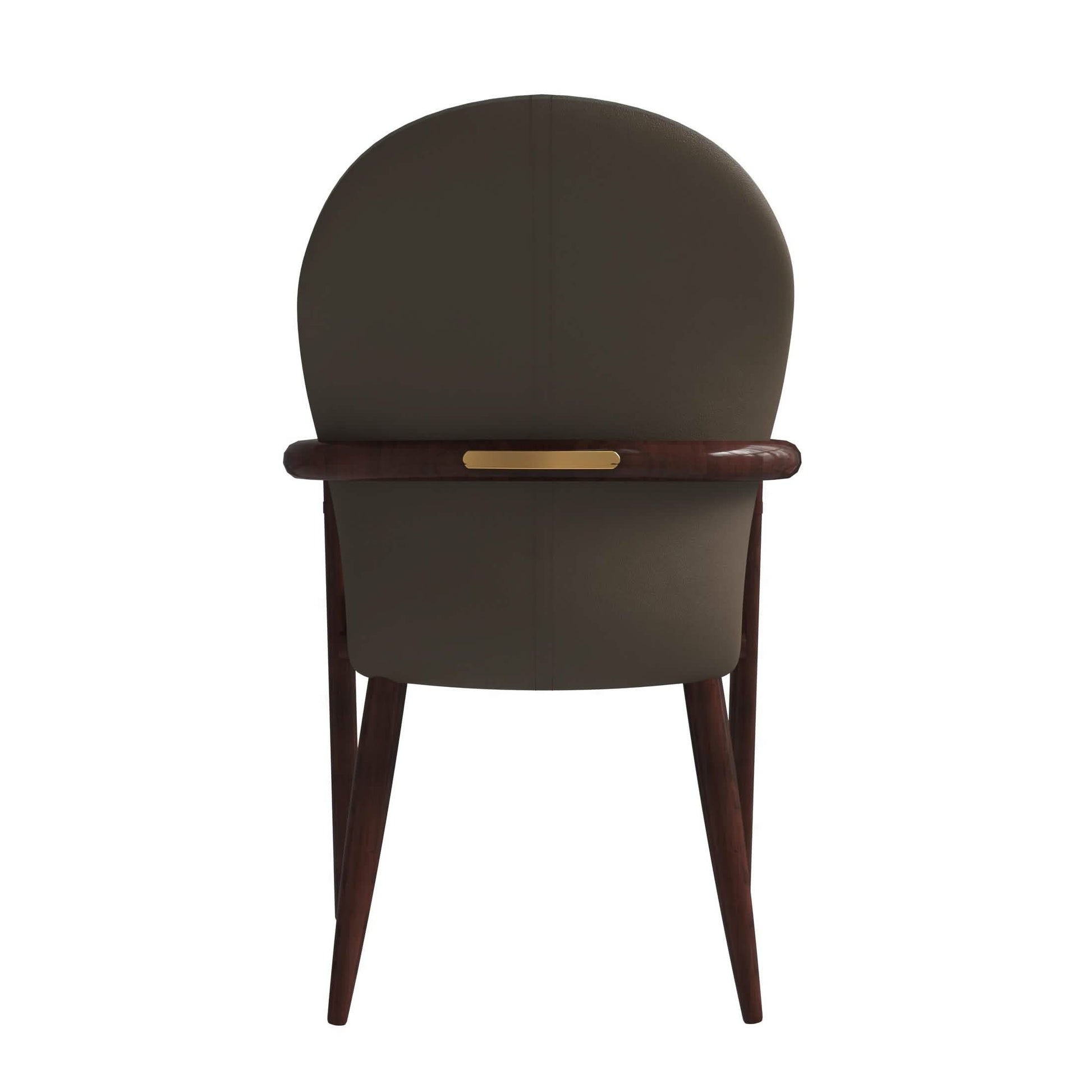 Opaline Dining Chair in Velvet or Leather Upholstery with Rubberwood Frame with Gold Accents