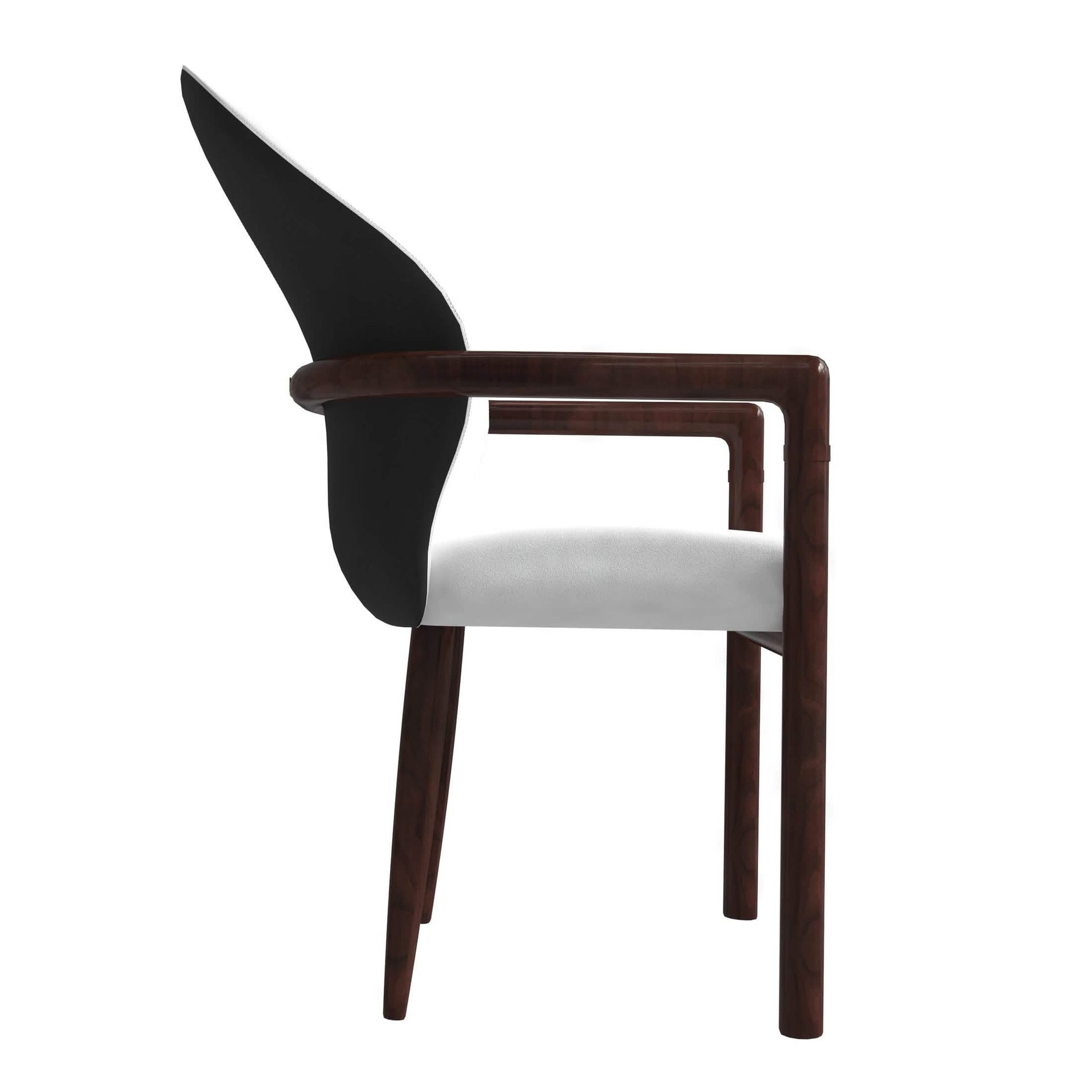 Opaline Dining Chair in Velvet or Leather Upholstery with Rubberwood Frame with Gold Accents