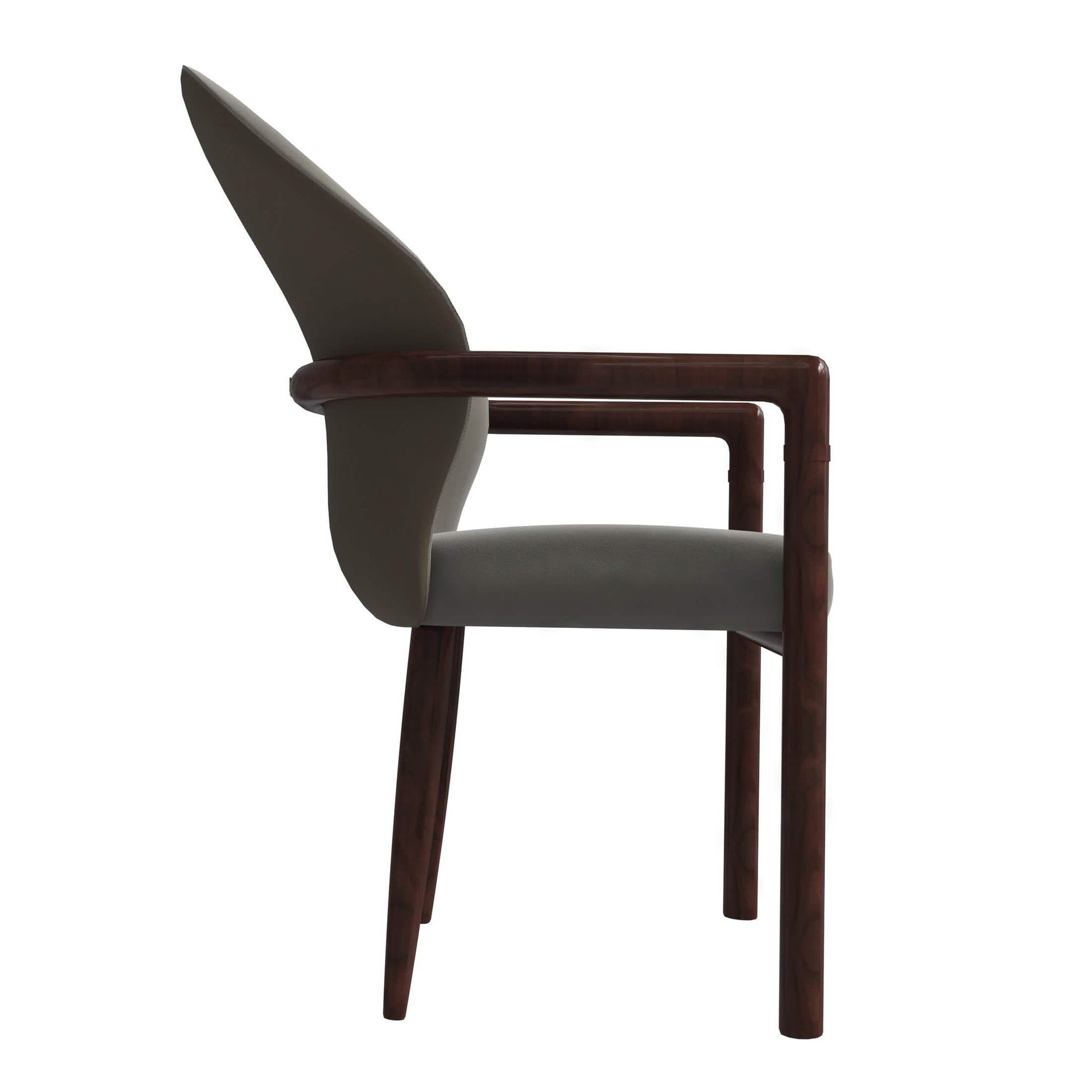 Opaline Dining Chair in Velvet or Leather Upholstery with Rubberwood Frame with Gold Accents