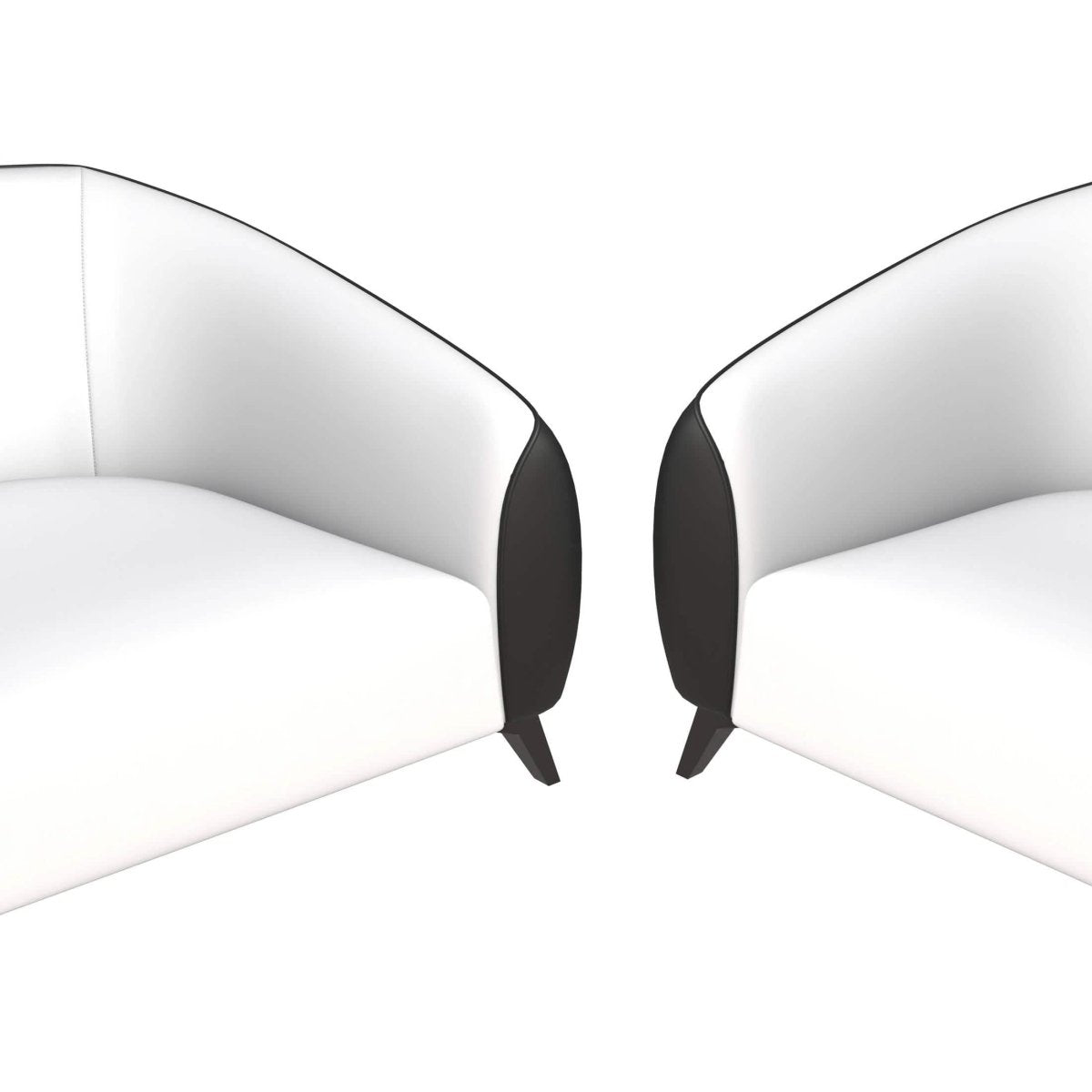 Opula 3 - Piece Leather Sofa Set with Solid Wood Frame and Stainless Steel Legs