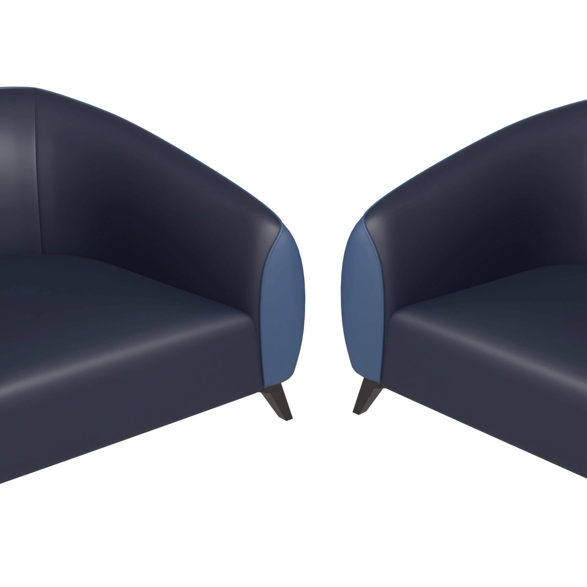 Opula 3 - Piece Leather Sofa Set with Solid Wood Frame and Stainless Steel Legs