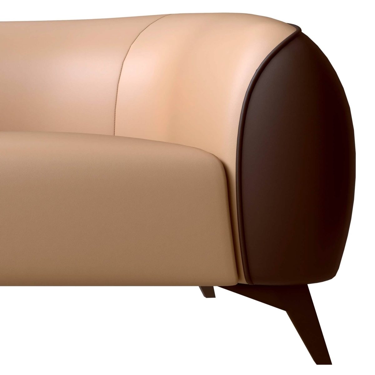 Opula 3 - Piece Leather Sofa Set with Solid Wood Frame and Stainless Steel Legs