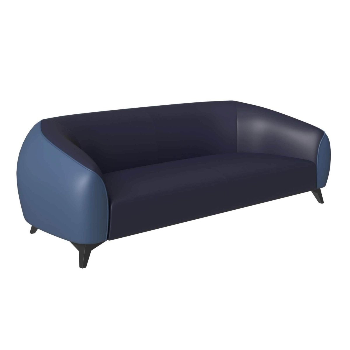Opula 3 - Seater Leather Sofa with Stainless Steel Legs