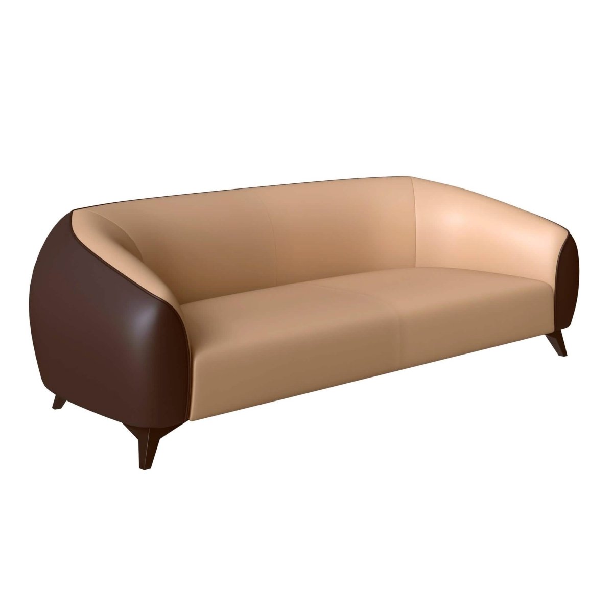 Opula 3 - Seater Leather Sofa with Stainless Steel Legs