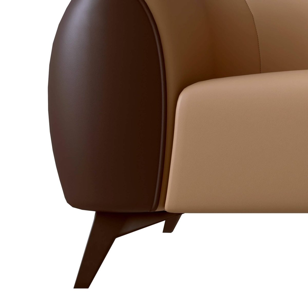 Opula 3 - Seater Leather Sofa with Stainless Steel Legs