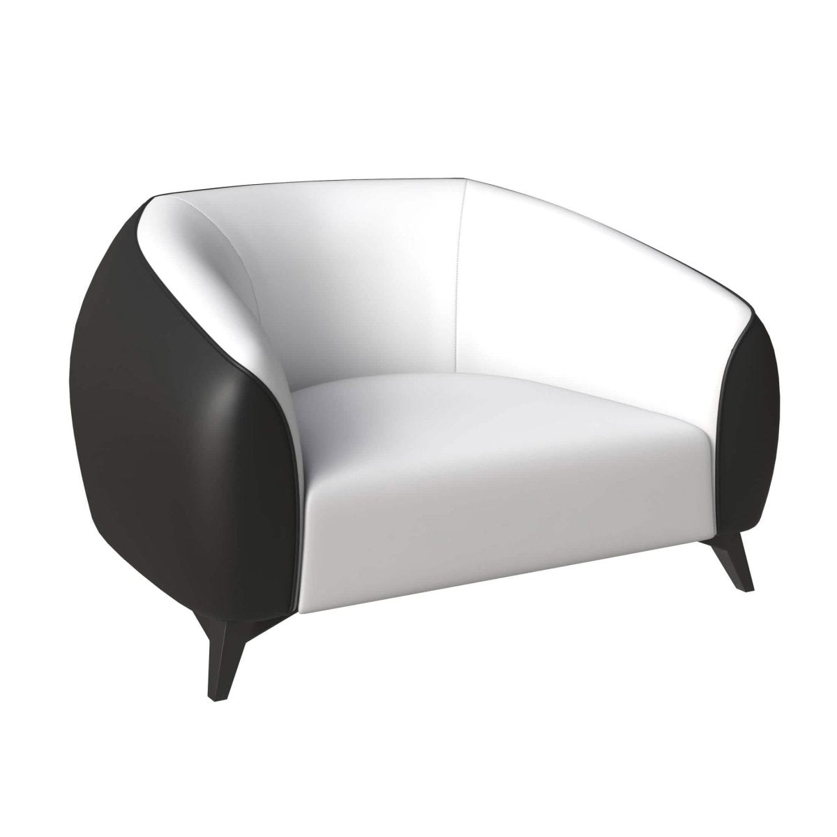 Opula Single - Seater Leather Sofa Accent Armchair with Stainless Steel Legs