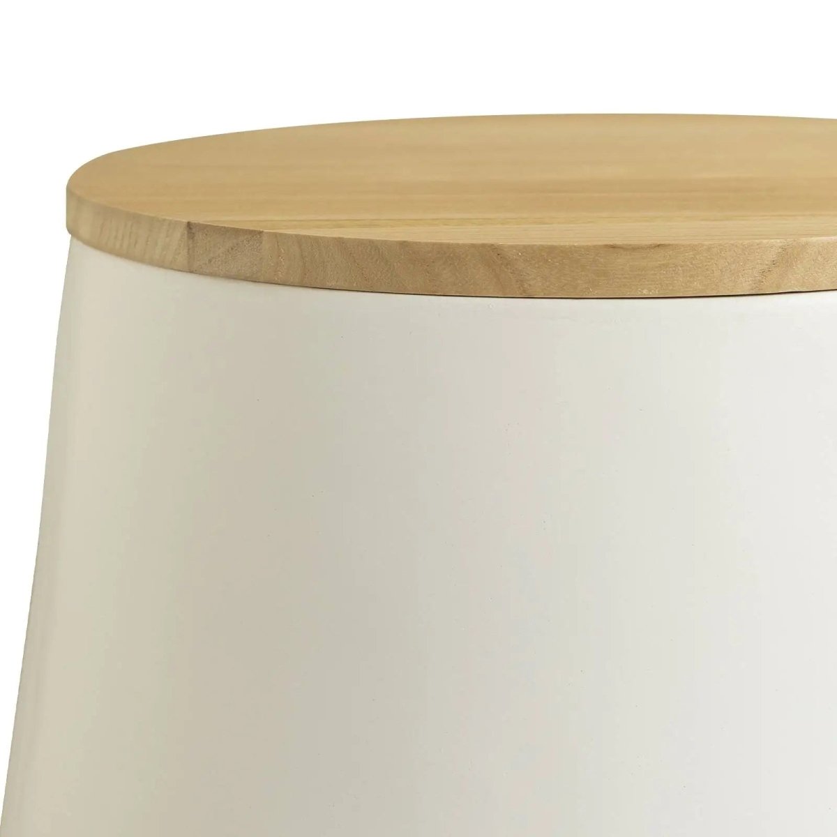 Orunel Modern Round Fiberstone Side Table with Hidden Storage – Indoor Outdoor Accent Table White Side Table LeisureMod
