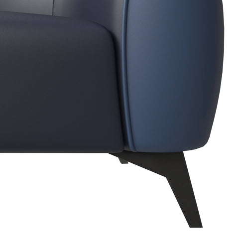 Opula Single-Seater Leather Sofa Accent Armchair with Stainless Steel Legs