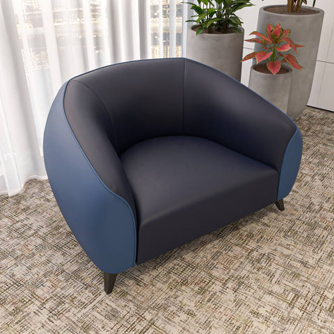 Opula Single-Seater Leather Sofa Accent Armchair with Stainless Steel Legs