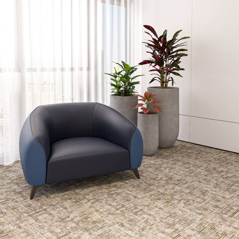 Opula Single-Seater Leather Sofa Accent Armchair with Stainless Steel Legs