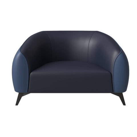 Opula Single-Seater Leather Sofa Accent Armchair with Stainless Steel Legs