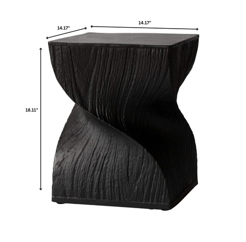 Onyx Square Side Table in Fiberstone Assembled Accent End Table