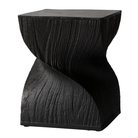 Onyx Square Side Table in Fiberstone Assembled Accent End Table