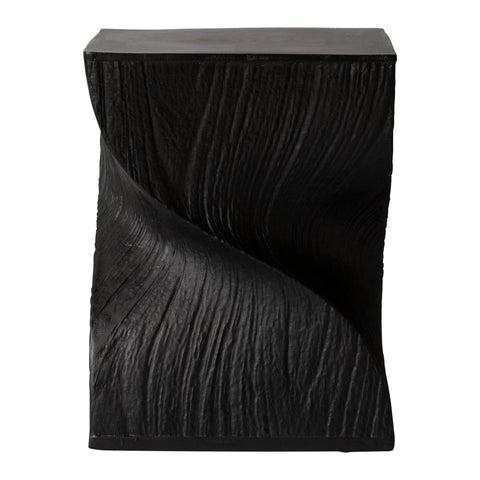 Onyx Square Side Table in Fiberstone Assembled Accent End Table