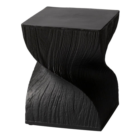 Onyx Square Side Table in Fiberstone Assembled Accent End Table