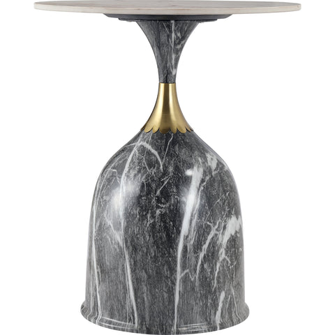 Oslo Side Table Round Sintered Stone with Stainless Steel Base