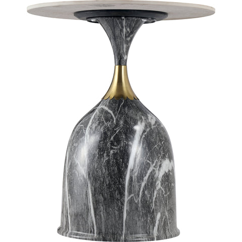 Oslo Side Table Round Sintered Stone with Stainless Steel Base