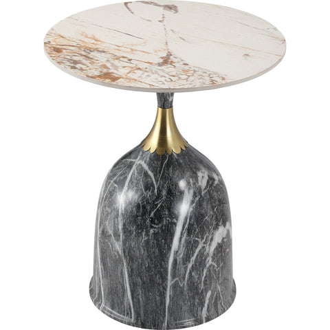 Oslo Side Table Round Sintered Stone with Stainless Steel Base