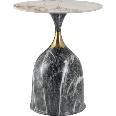 Oslo Side Table Round Sintered Stone with Stainless Steel Base