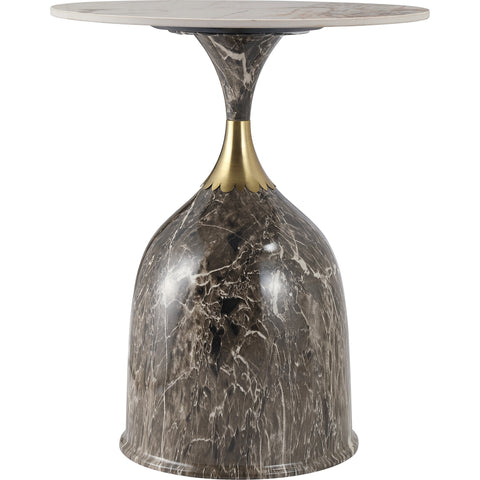 Oslo Side Table Round Sintered Stone with Stainless Steel Base