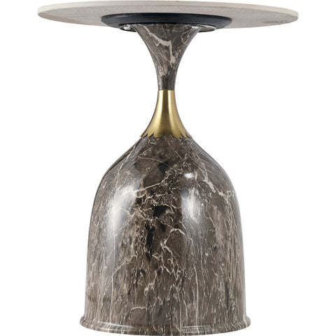 Oslo Side Table Round Sintered Stone with Stainless Steel Base