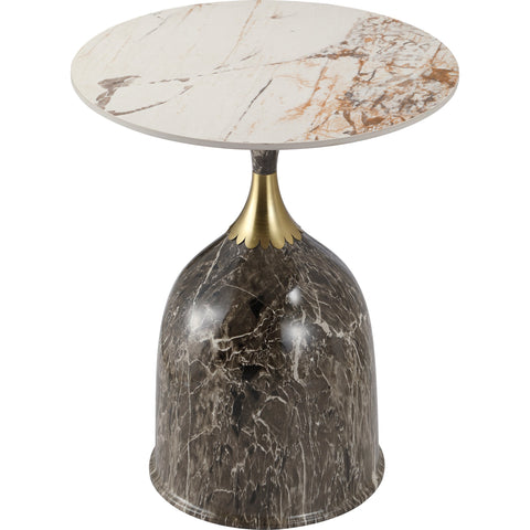 Oslo Side Table Round Sintered Stone with Stainless Steel Base