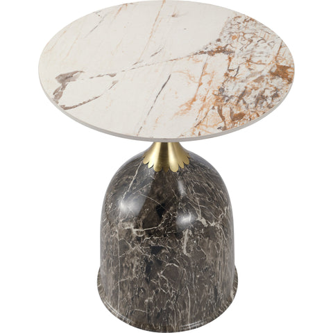 Oslo Side Table Round Sintered Stone with Stainless Steel Base