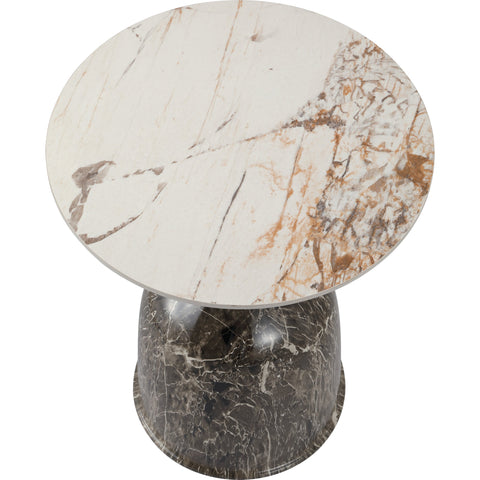 Oslo Side Table Round Sintered Stone with Stainless Steel Base