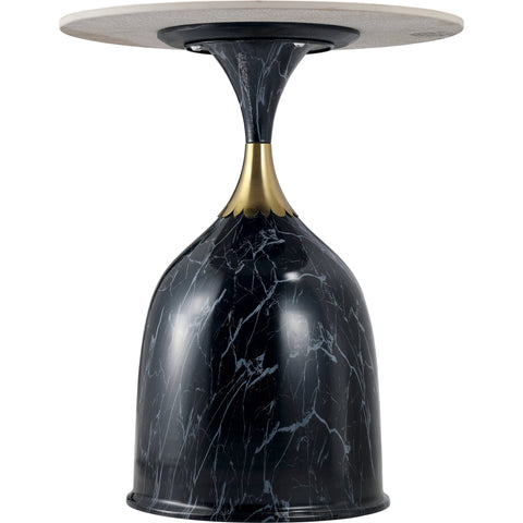 Oslo Side Table Round Sintered Stone with Stainless Steel Base