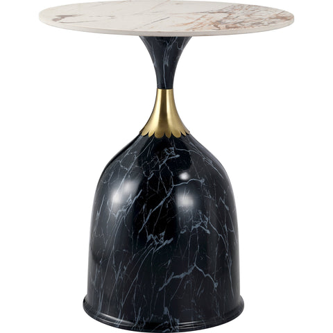 Oslo Side Table Round Sintered Stone with Stainless Steel Base