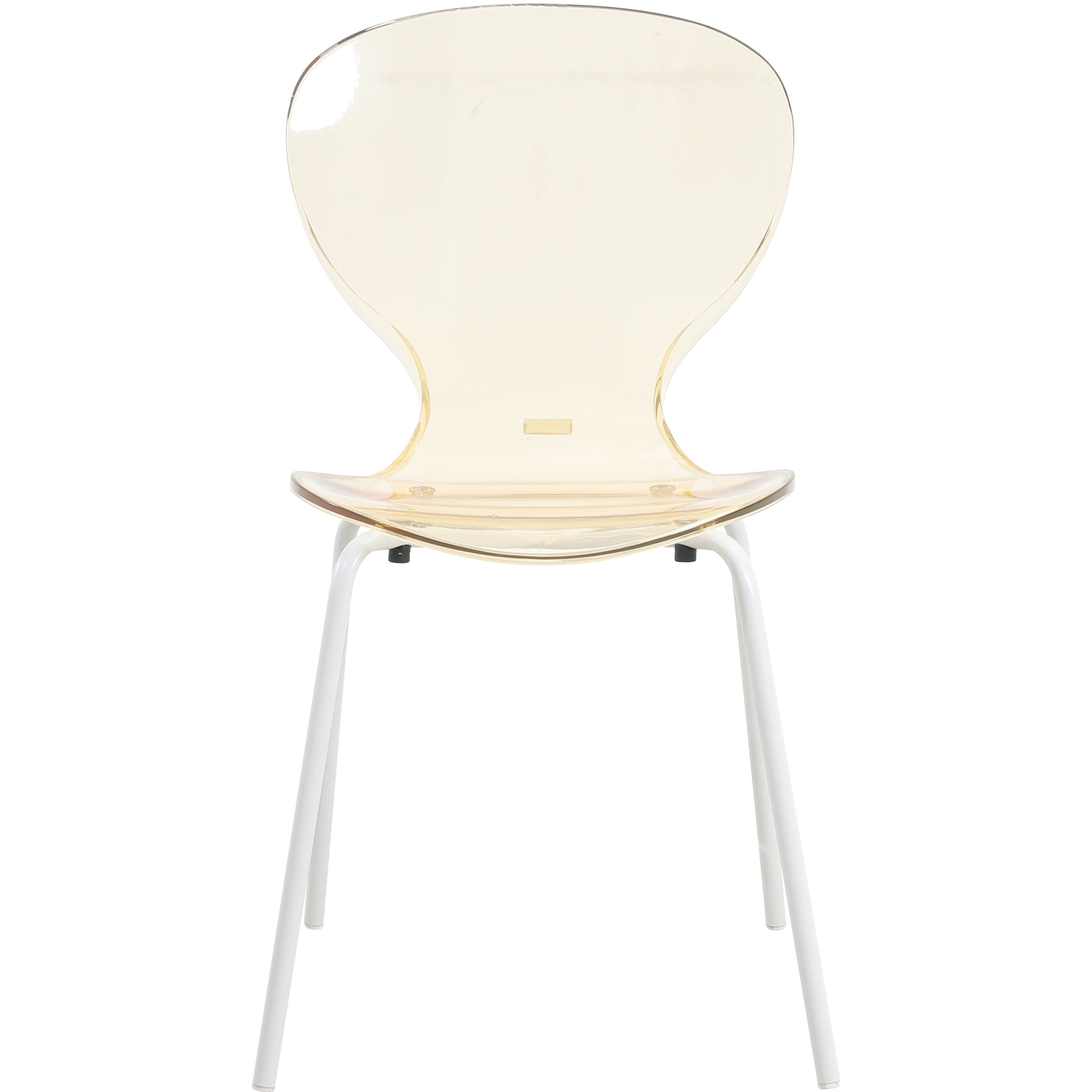 Oyster Modern Stackable Dining Side Chair with Chrome/White/Black Stainless Steel Legs