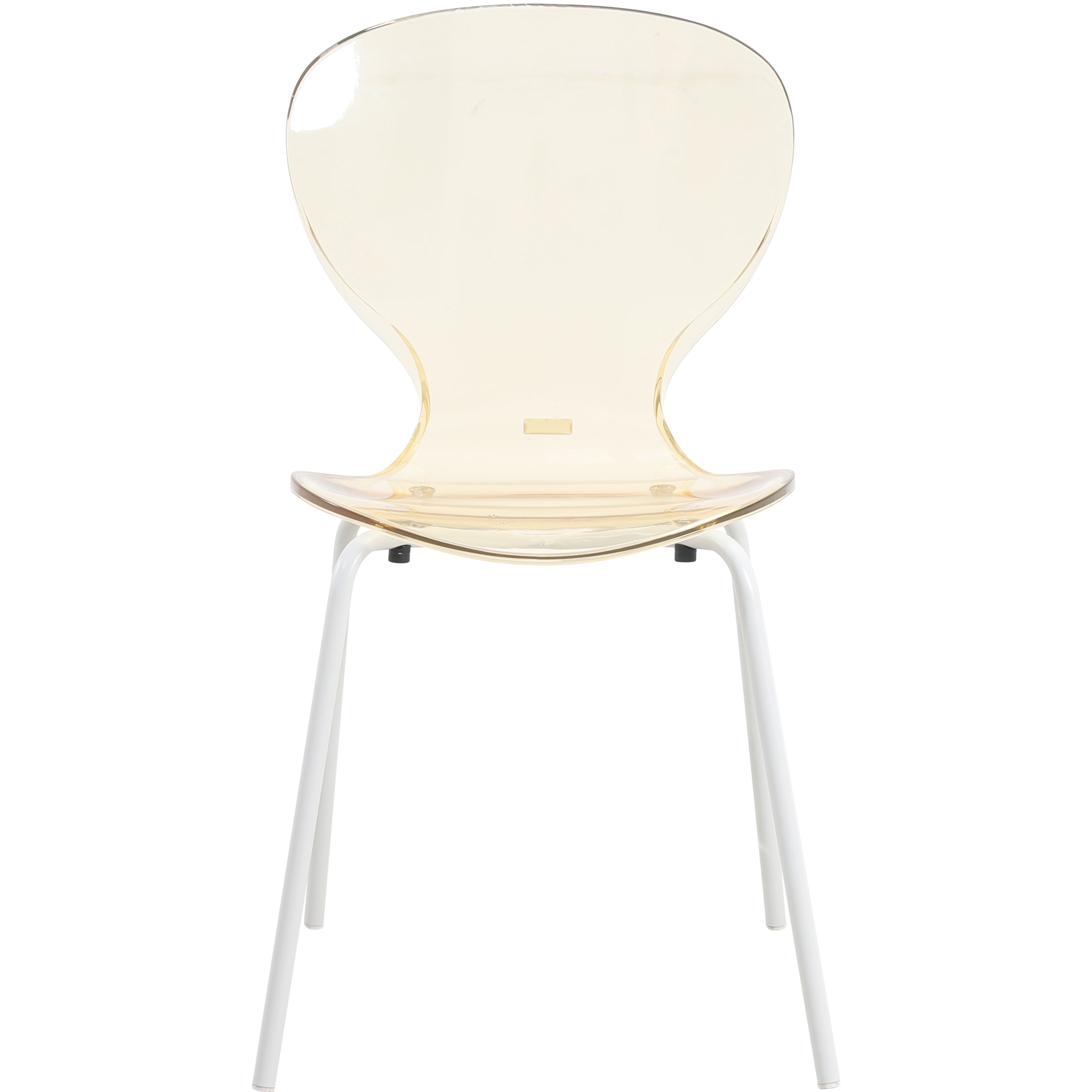 Oyster Modern Stackable Dining Side Chair with Chrome/White/Black Stainless Steel Legs