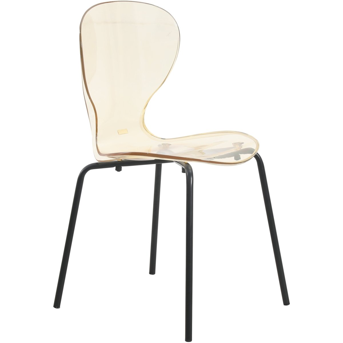 Oyster Modern Stackable Dining Side Chair with Chrome/White/Black Stainless Steel Legs
