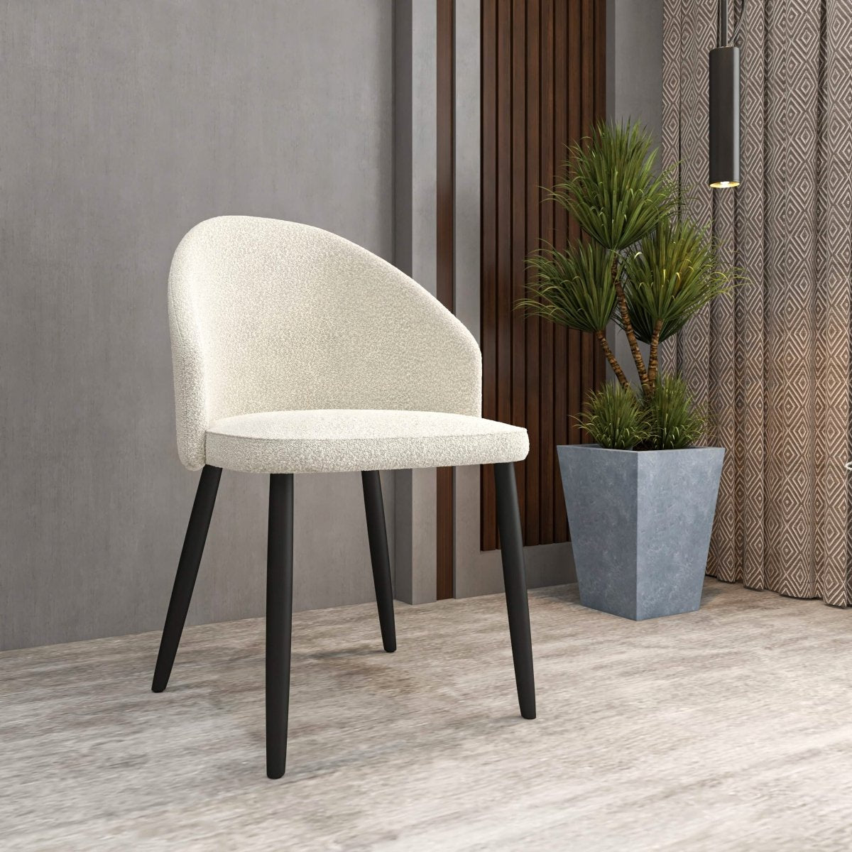 Paradiso Dining Chairs Leather Seat and Curved Back with Oak Wood Legs