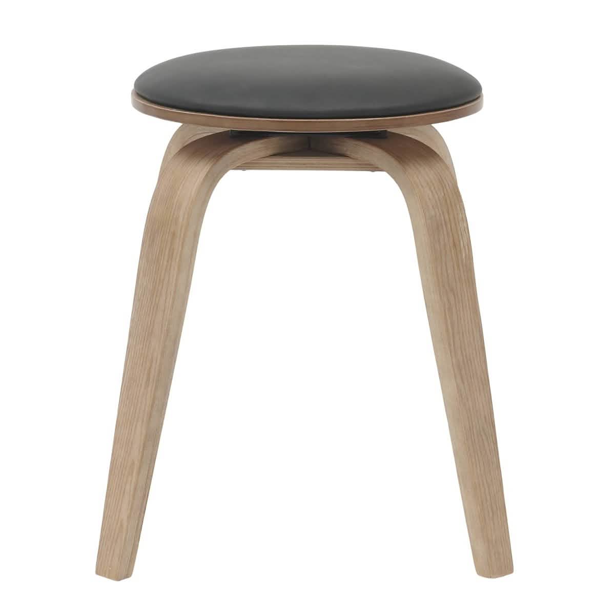 Pelya Mordern Wooden Dining Stool With Walnut Color Frame