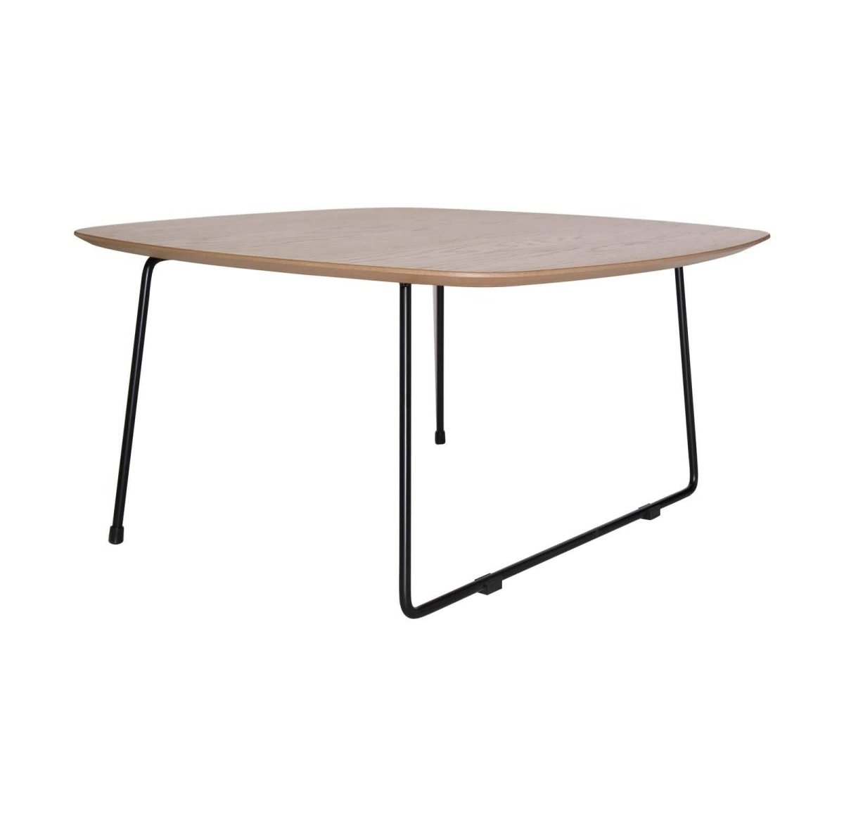 Pemborke Square Coffee Table with Oak Wood Table Top and Iron Frame