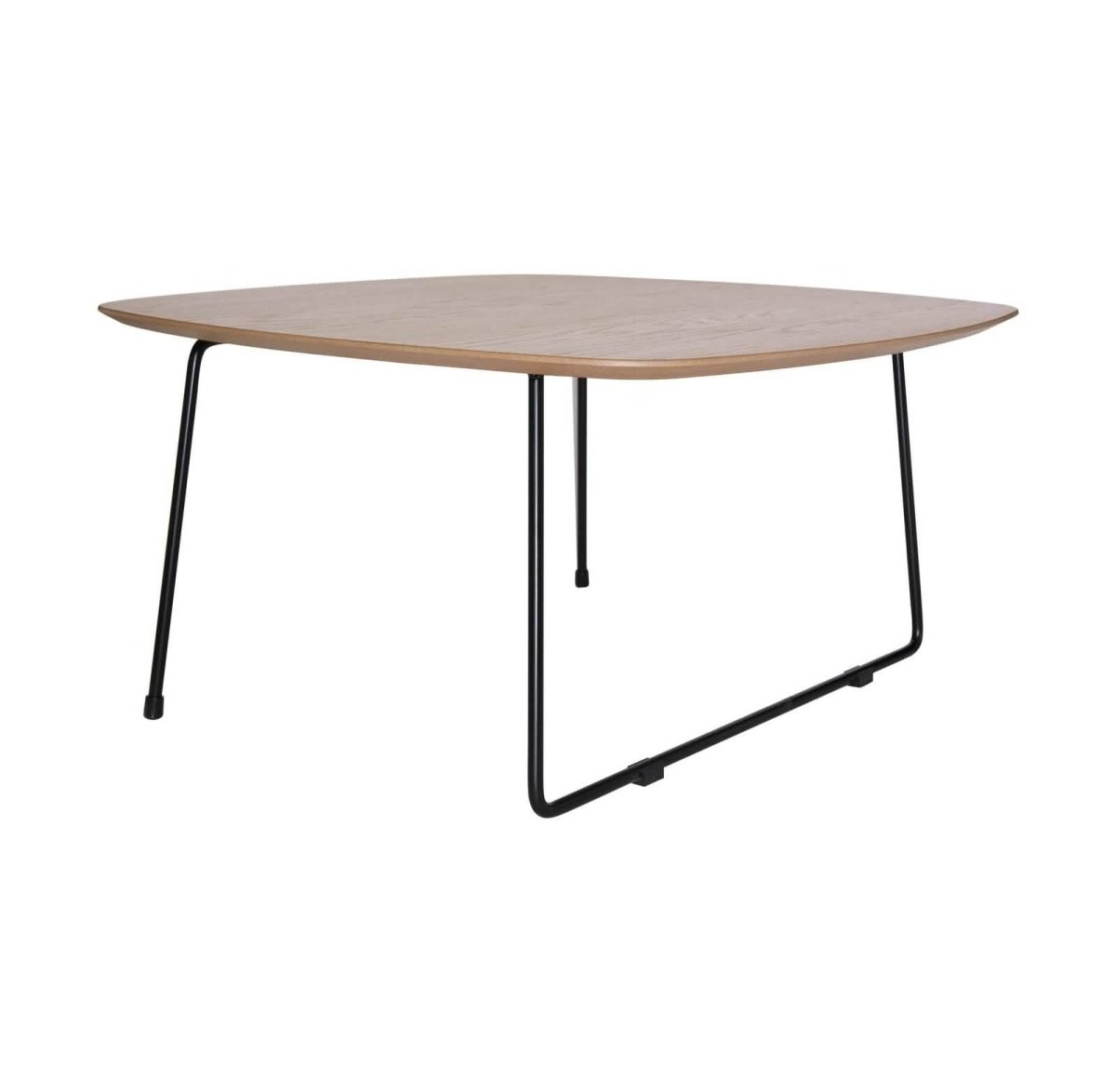 Pemborke Square Coffee Table with Oak Wood Table Top and Iron Frame