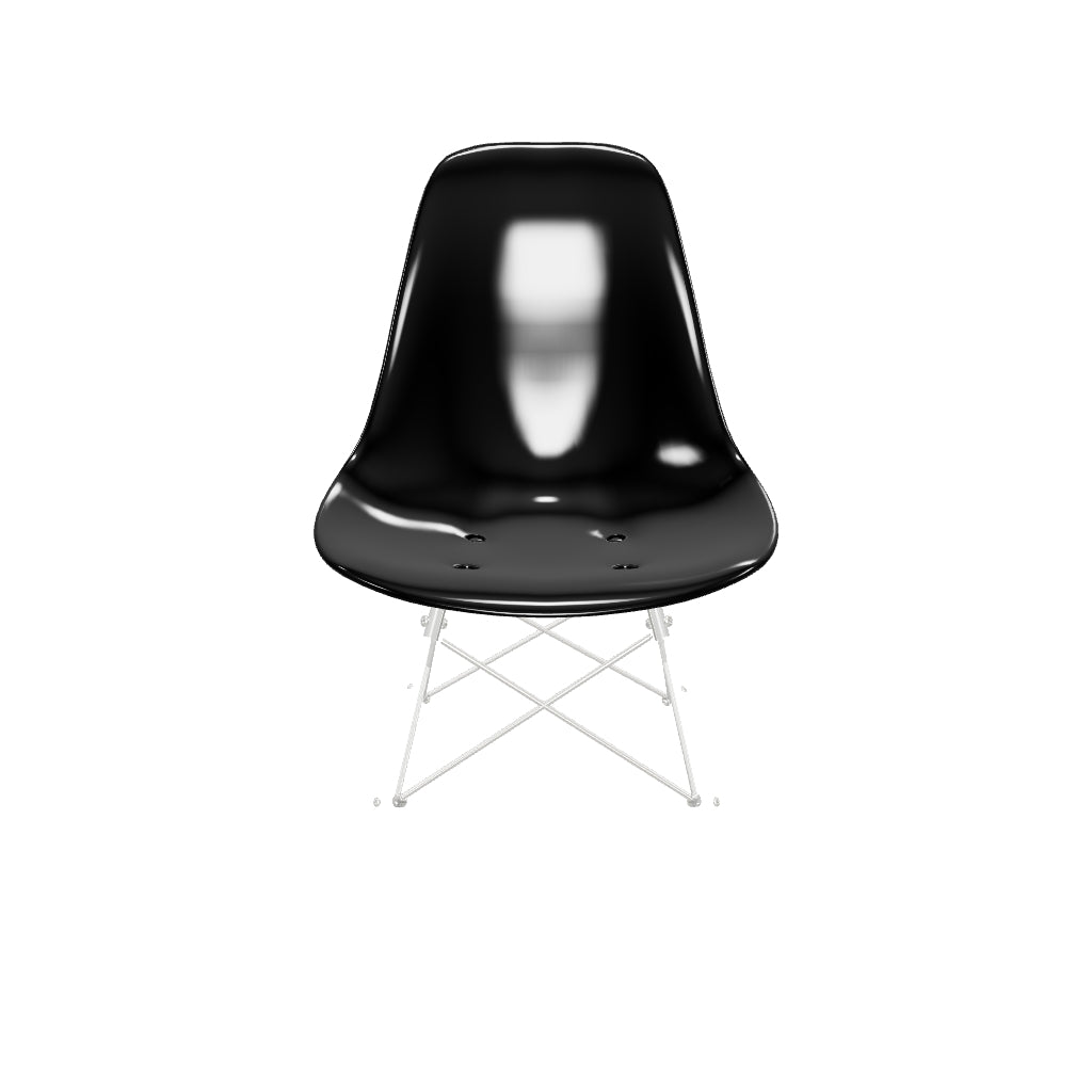 Cresco Modern Dining Side Chair in Curved Back Design with Multiple Base Options: Wood, Acrylic, Chrome & Gold Eiffel Design
