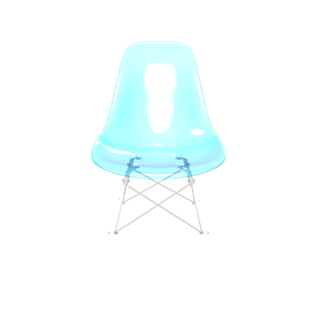 Cresco Modern Dining Side Chair in Curved Back Design with Multiple Base Options: Wood, Acrylic, Chrome & Gold Eiffel Design