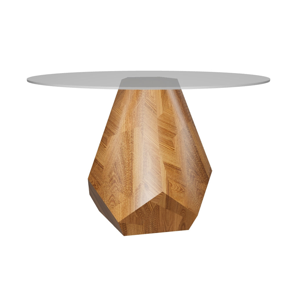 Nebo Modern Dining Table in Walnut Base with Glass/Sintered Stone Table Top