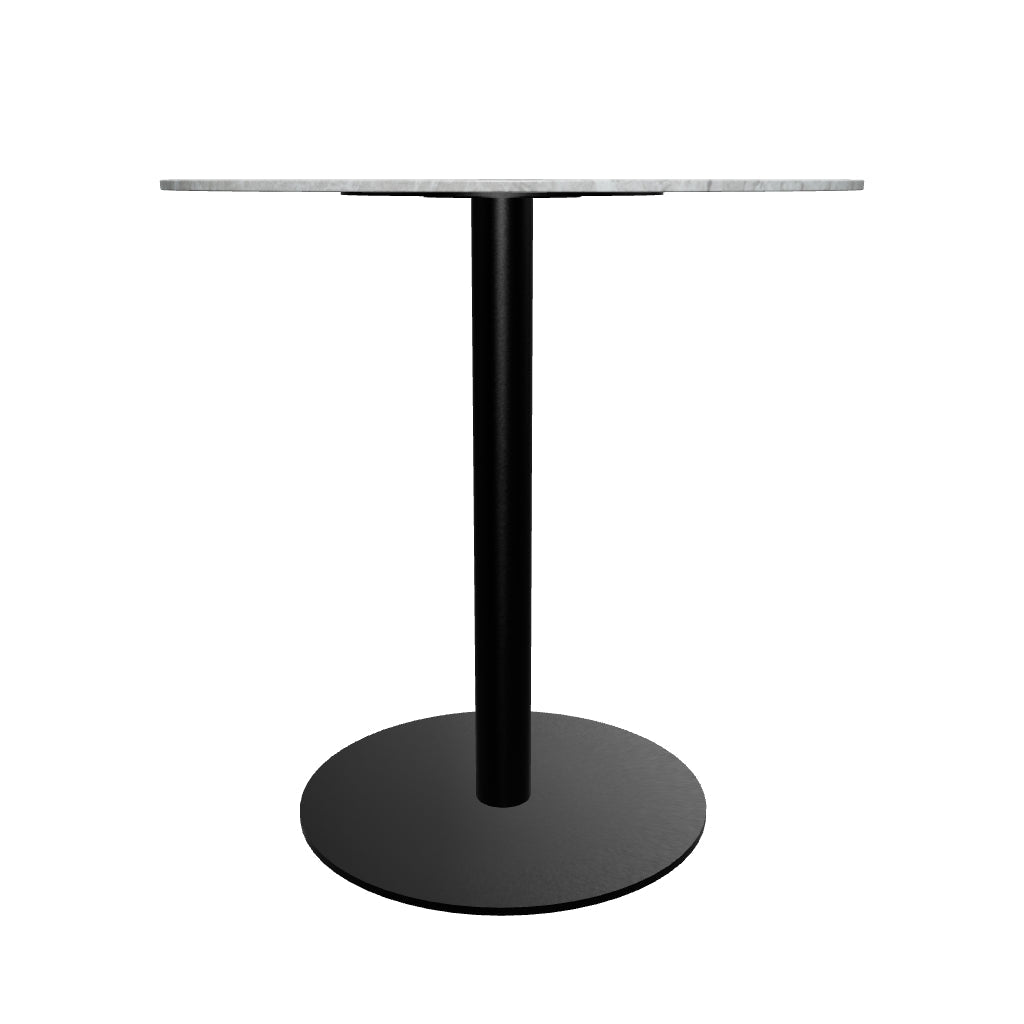Vail Collection Dining Table Black Base With 27"/36" Round Black MDF Wood/Sintered Stone Top