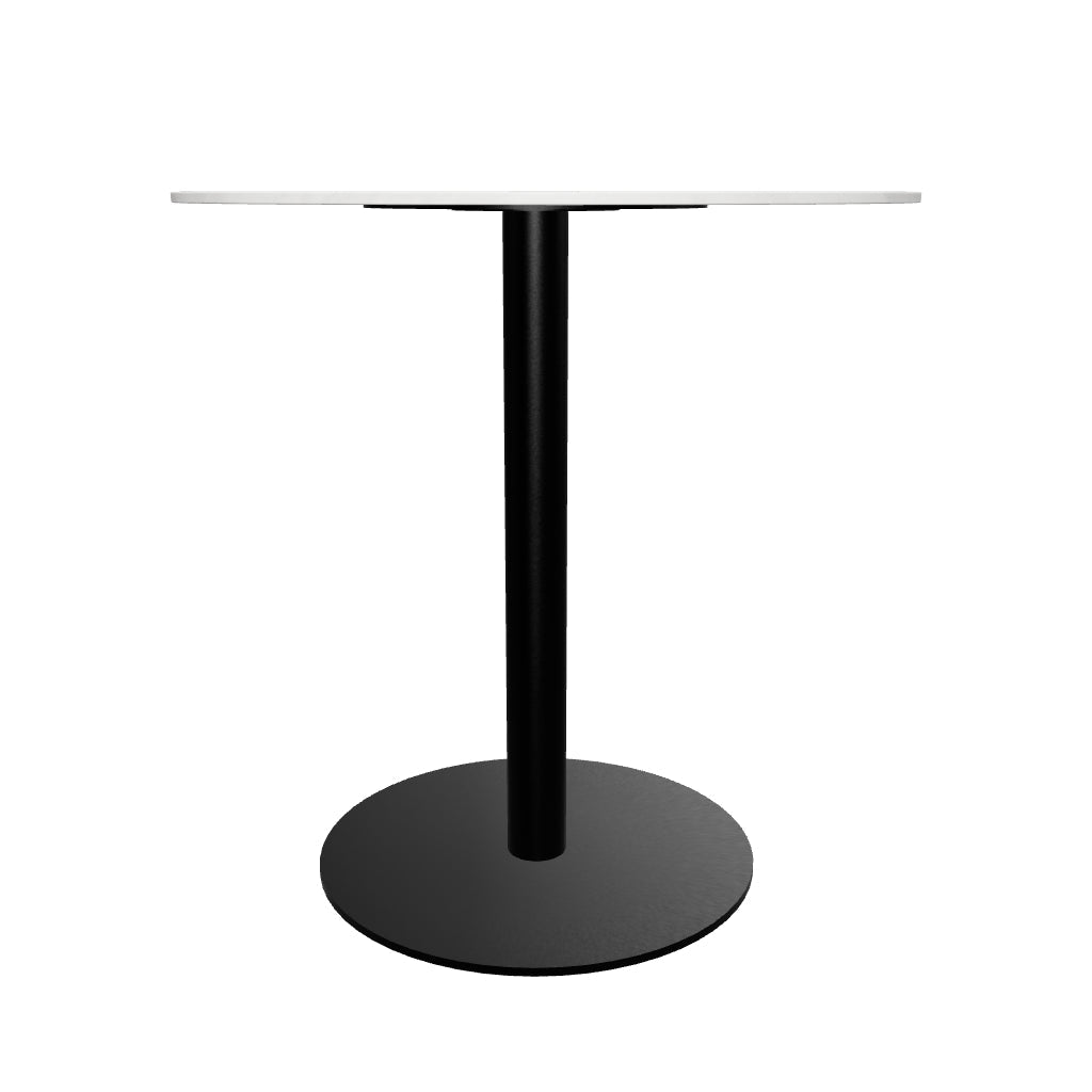 Vail Collection Dining Table Black Base With 27"/36" Round Black MDF Wood/Sintered Stone Top